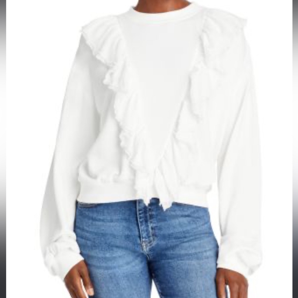 Alice and Olivia Carrie Ruffle Sweatshirt